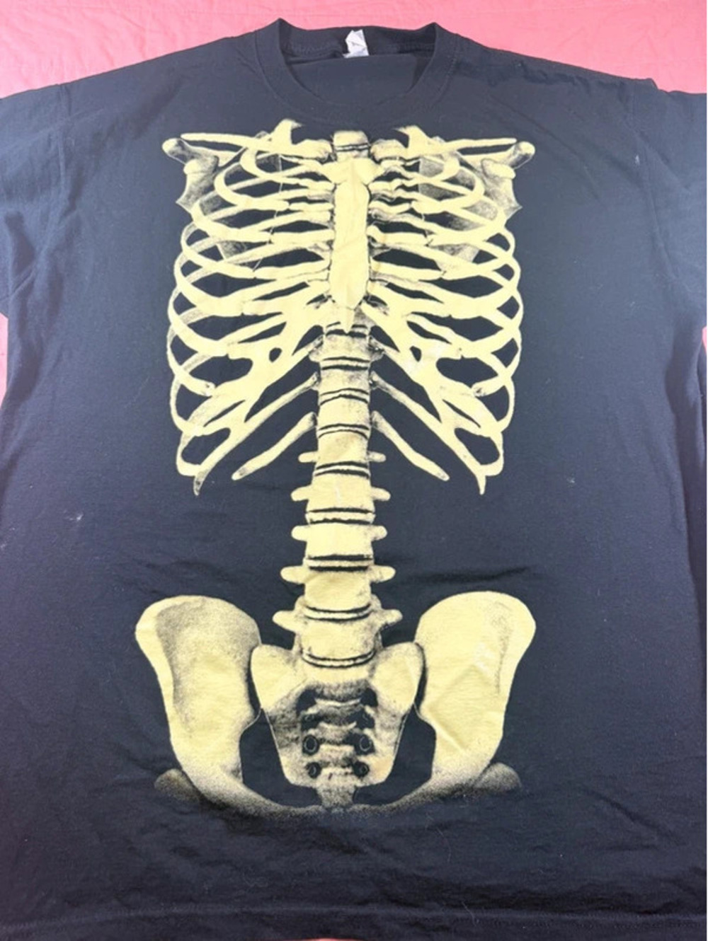 Jerzees Skeleton Rib Cage Graphic T-Shirt Black XL 1554
